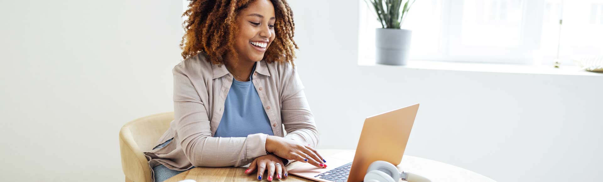 Woman using a laptop