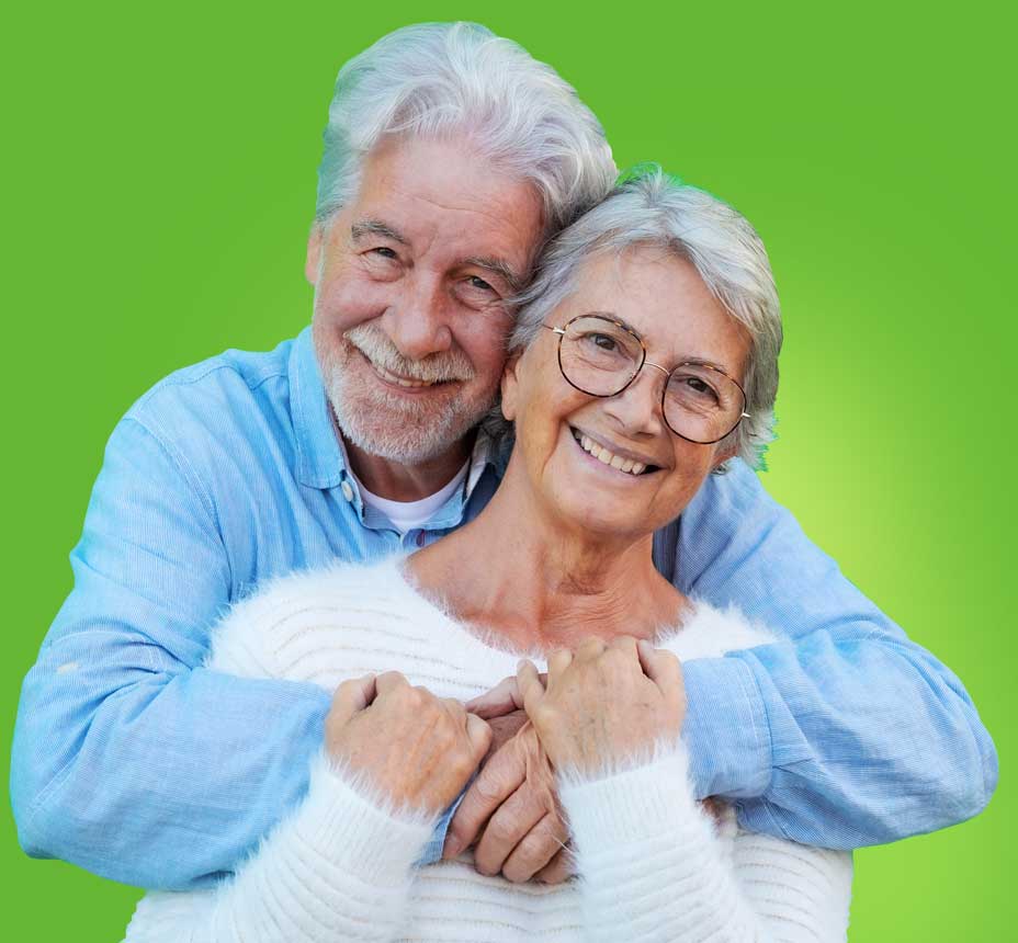 Elderly Couple hugging